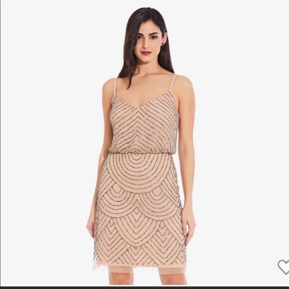Adrianna Papell beaded sleeveless blouson dress ✨ - Picture 3 of 14